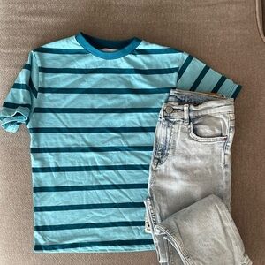 ZARA BOYS STRIPED T-SHIRT & DENIM JEANS SET